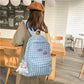 Kawaii Blue Cherry Plaid Backpack