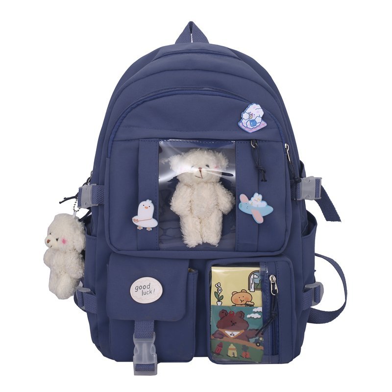 Kawaii Blue Bear Plush Backpack