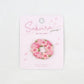Kawaii Cherry Blossom Iron-On Embroidery Patch , the design displayed is the cherry blossom wreath , the picture is showing the measurements of the patch.