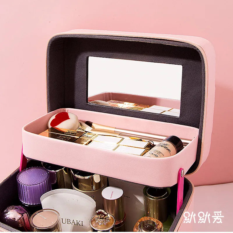 Cute Beauty Organizer Faux Leather Case