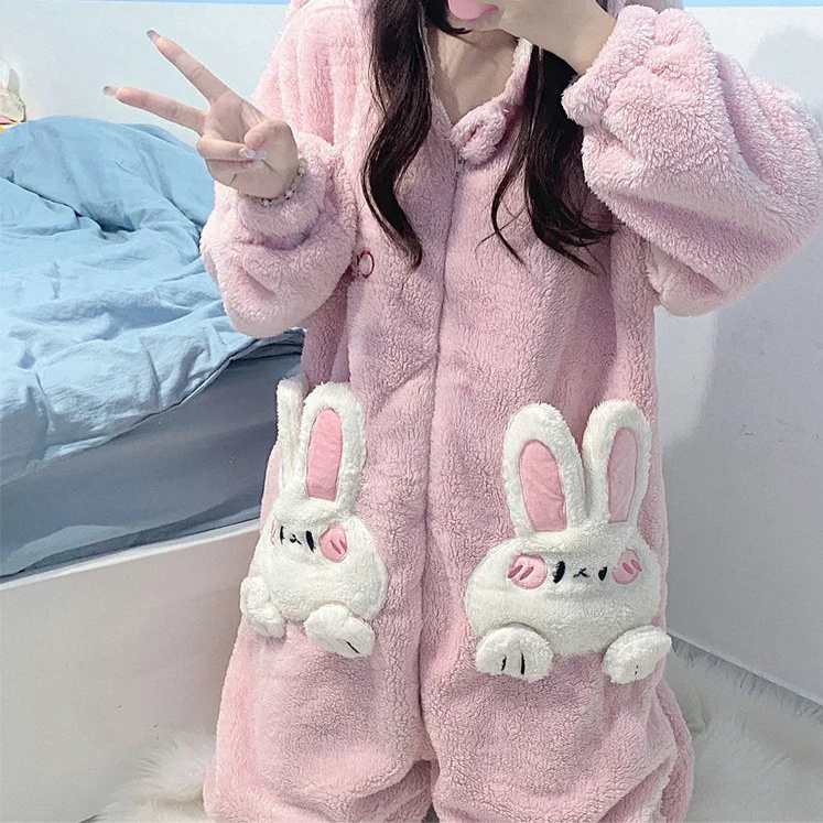 Kawaii Bunny Winter Onesie Pajama – Kore Kawaii