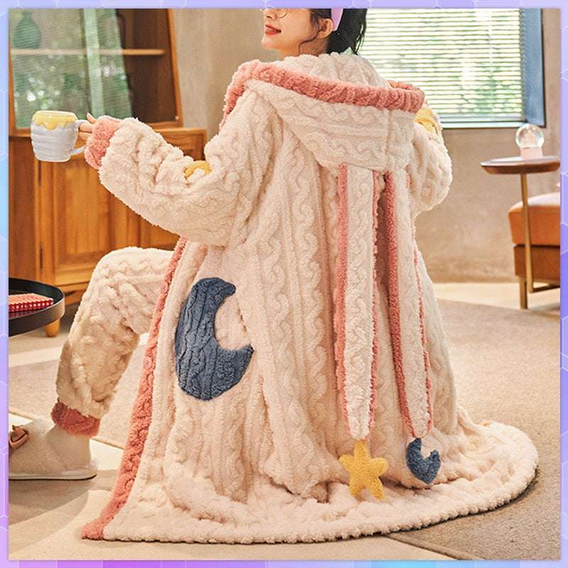 winter pajama dress womens winter warm pajamas lapel polyester long sleeve cute