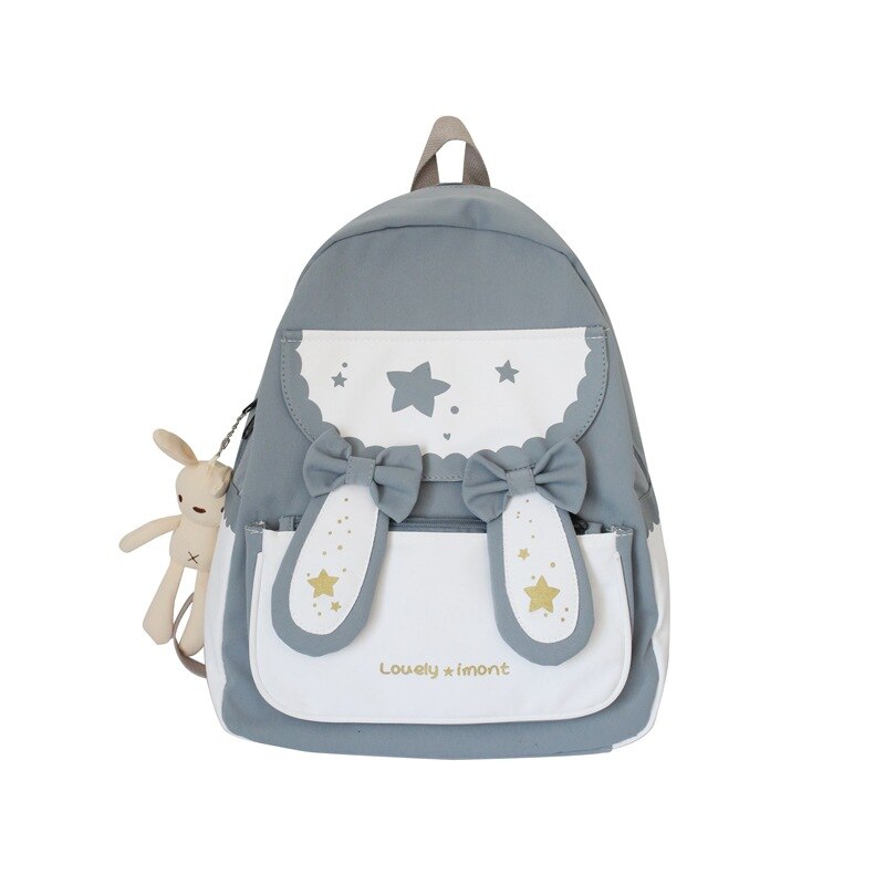 Kawaii Sweet Bunny Backpack in Grey