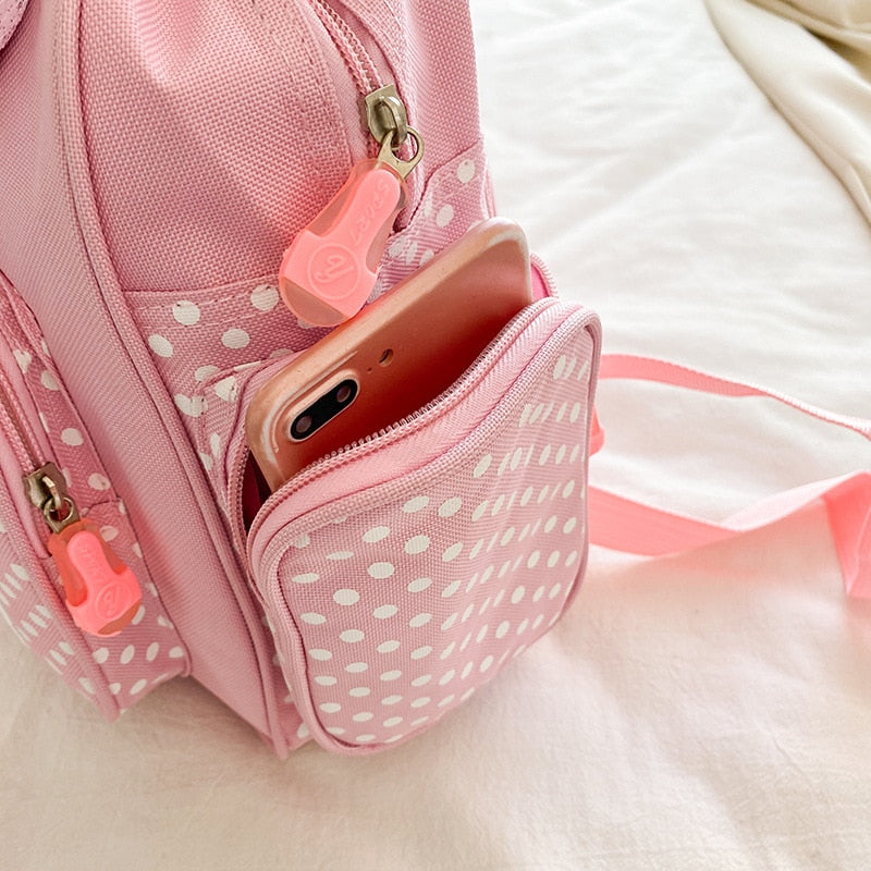 Kawaii Pink Sweet Strawberry Backpack Side Pocket