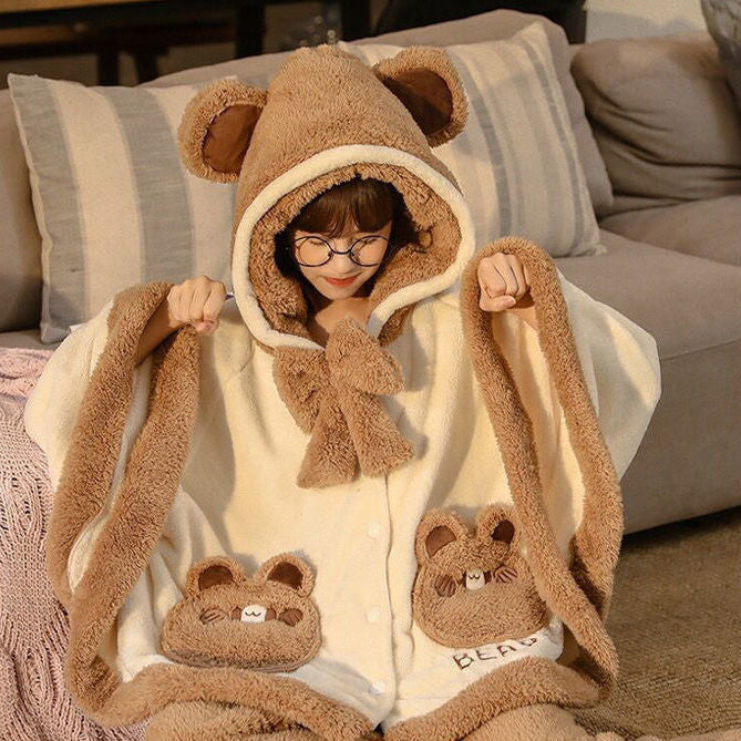 Kawaii Teddy Bear Cloak Pajamas