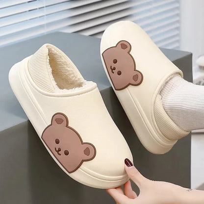 Thick Teddy Bear Winter Slippers
