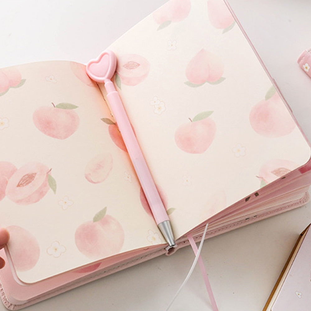 Kawaii Peach Notebook Open