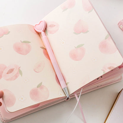 Kawaii Peach Notebook Open