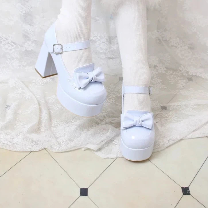 Kawaii Blue High Heel Platform Shoes