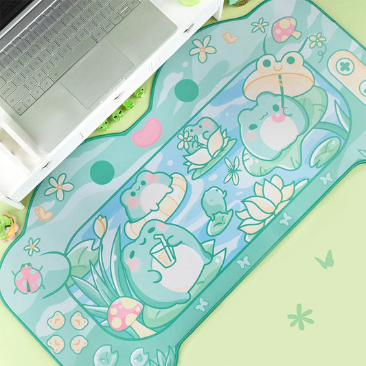 Kawaii Frog Game Desk Pad