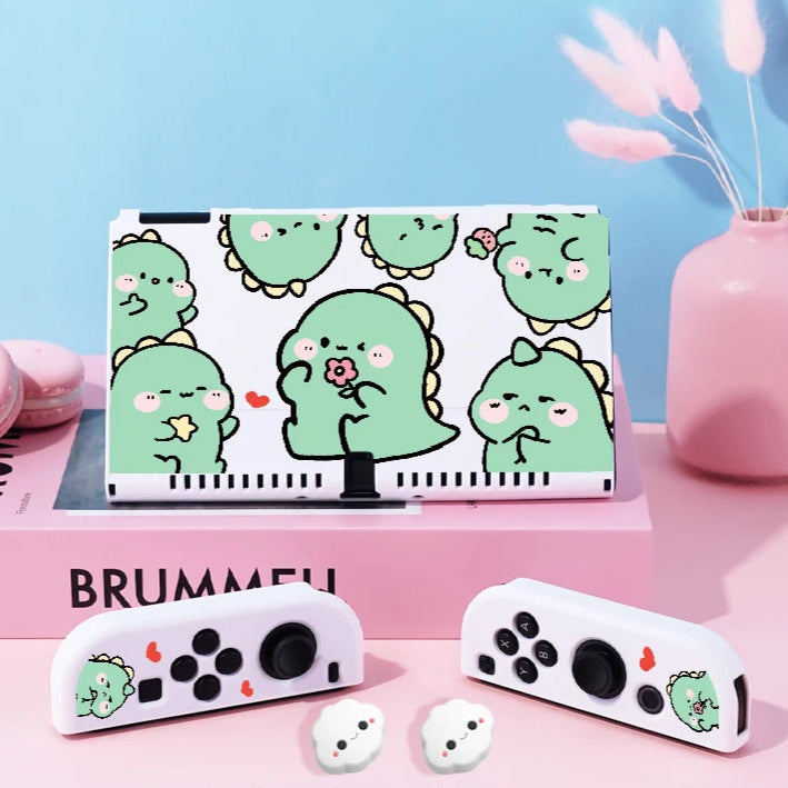 Kawaii Green Dinosaur Nintendo Switch Cover