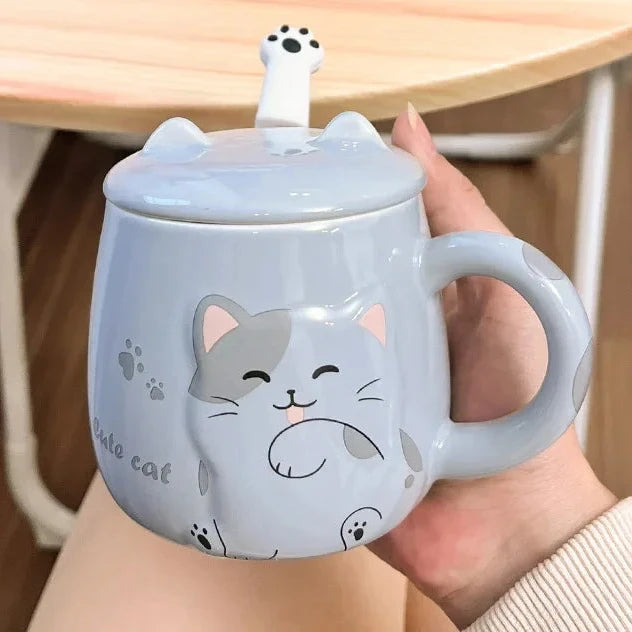 Kawaii Kitten Mug in Grey