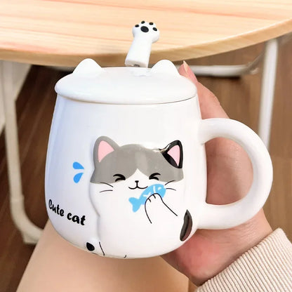 Kawaii Kitten Mug in White