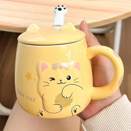 Kawaii Kitten Mug in Yellow