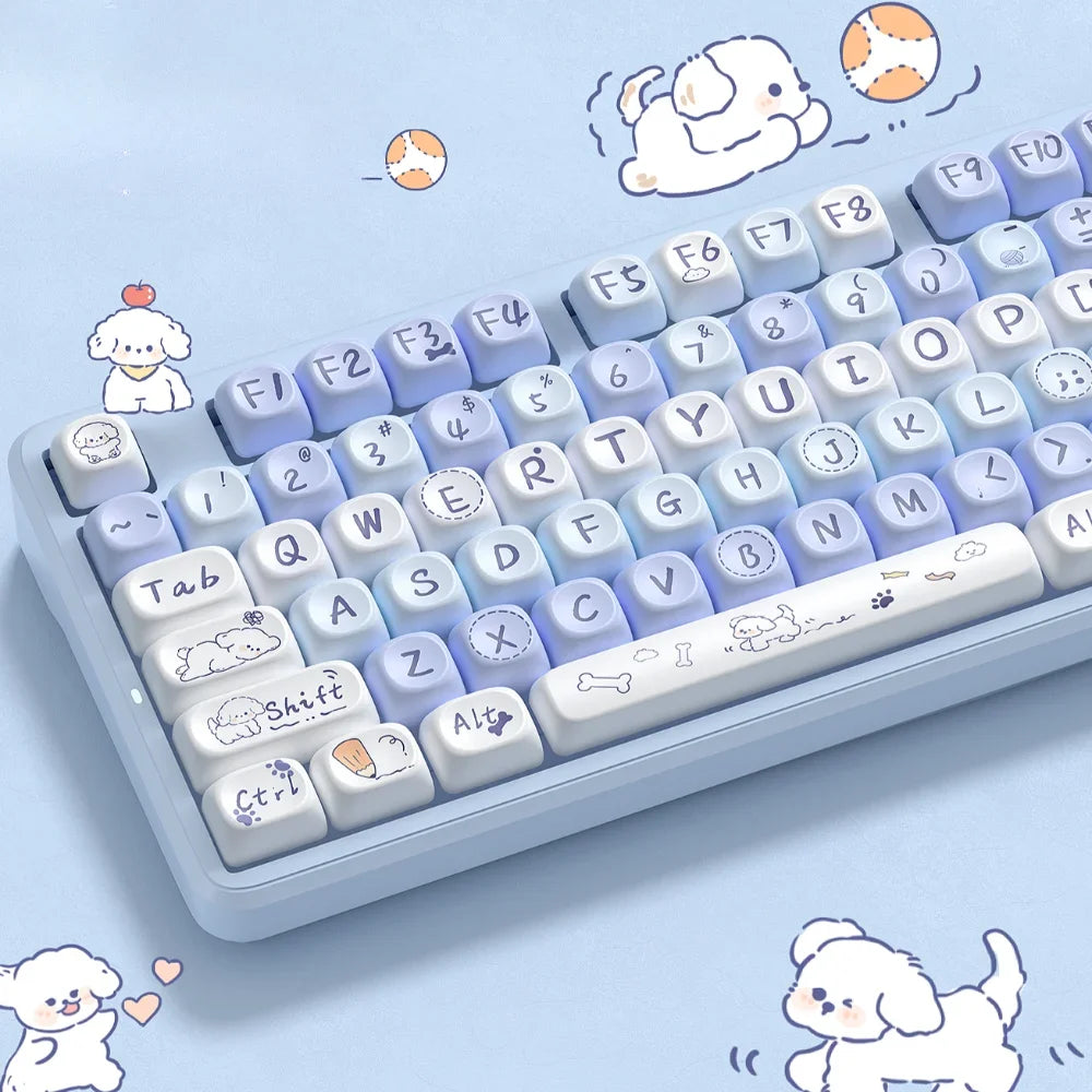 Kawaii Playful Puppy Keycap Set