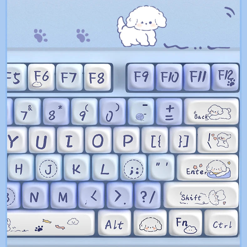 Kawaii Playful Puppy Keycaps Set