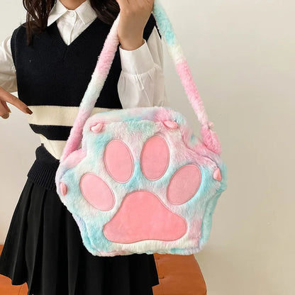 Kawaii Plush Paw Backpack