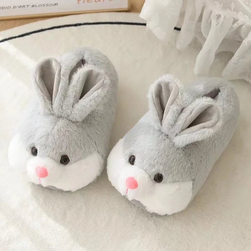 Kawaii Grey Bunny Slippers