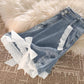 Jean Shorts With Lace Trim