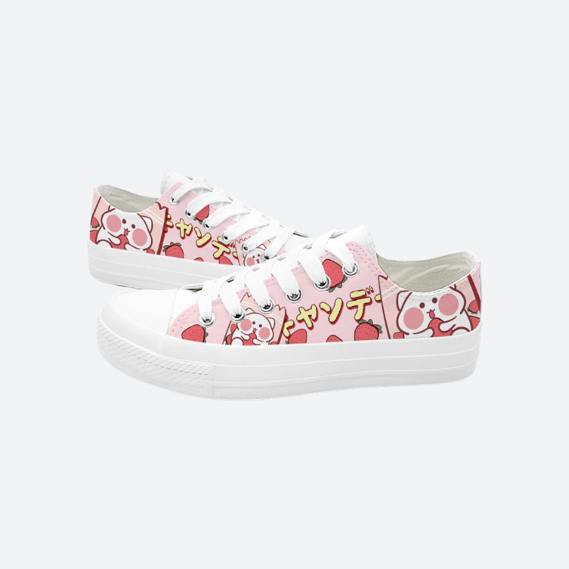 Kawaii white hamster sneakers on a white background