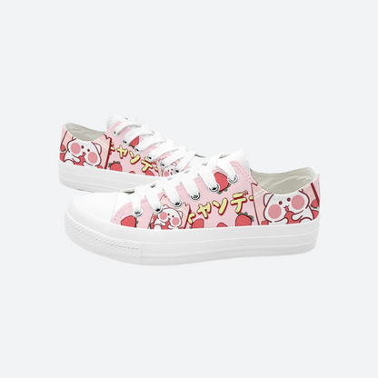 Kawaii white hamster sneakers on a white background