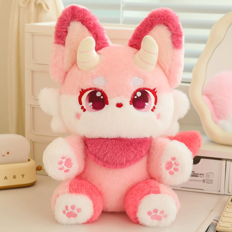 Pastel Fantasy Fox Plushies in Pink