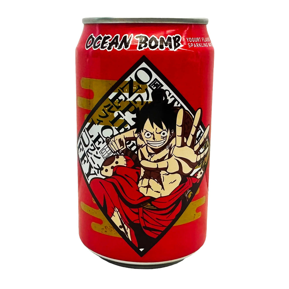 Ocean Bomb One Piece Sparkling Water Luffy Yogurt Flavor - 330ml (Taiwan)