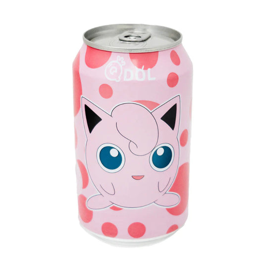 QDol Pokémon White Peach Sparkling Water , this can has a super cute design on against a white background
