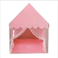 Pink children's play tent with a canopy on a white background