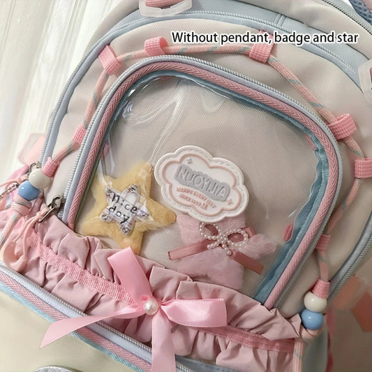 Kawaii Backpack with pink bow detail