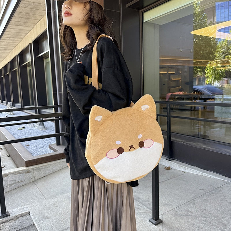 Model Wearing Kawaii Shiba Inu Bag