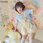 Kawaii Baby Chick Embroidery Overalls Shorts