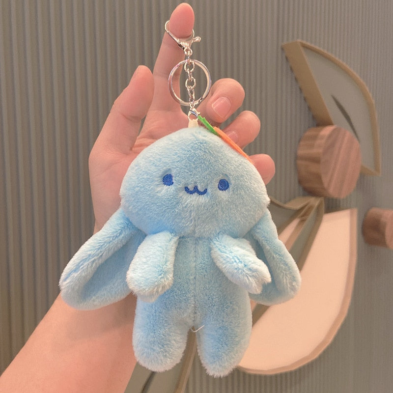 Kawaii Blue Plush Bunny Keychain