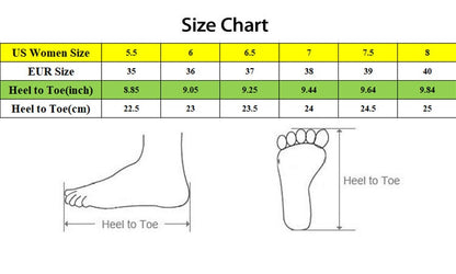 Kawaii Chunky Sole Panda Sneakers Size Chart