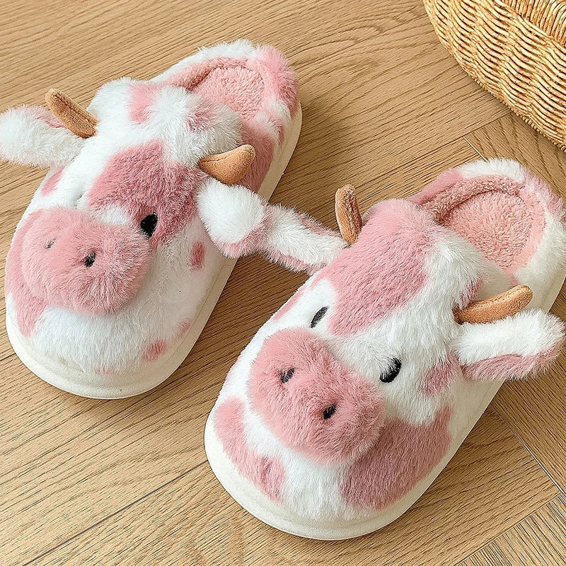 Kawaii pink Cute Cow Slippers 