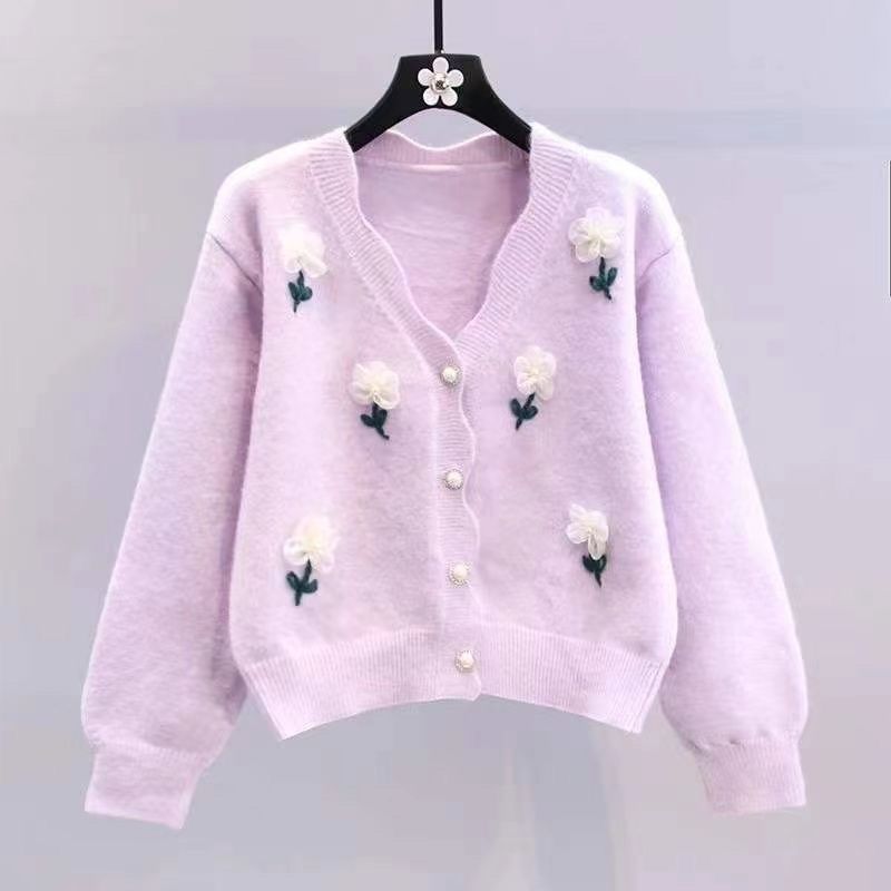 Kawaii Sweet Cardigan Sweater in Purple