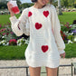 Kawaii Heart Pattern Loose Sweater