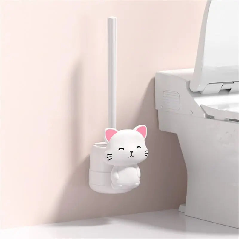 Kawaii Cat Toilet Brush in White
