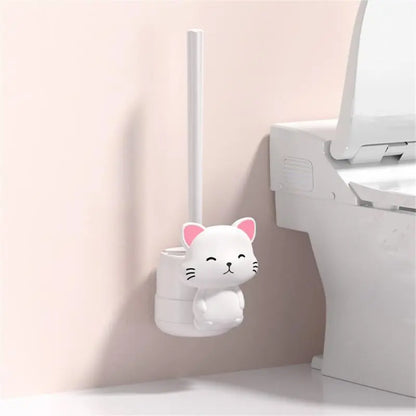White cat best sale toilet brush holder