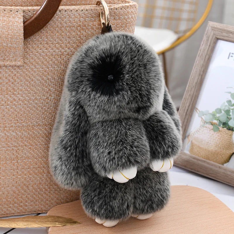 Fluffy Bunny Plushie Keychains