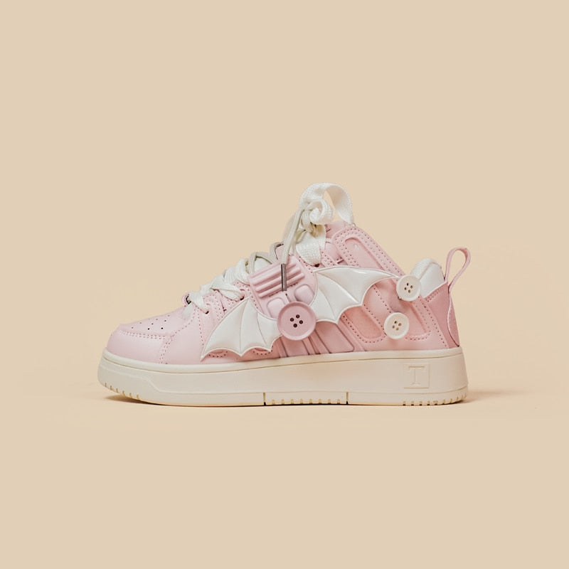 Kawaii Pink Bat Sneakers