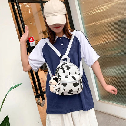 Kawaii Cow Print Mini Backpacks