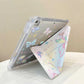 Clear ipad case with butterfly design on a white surface