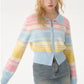 Pastel Rainbow Zip Down Cardigan