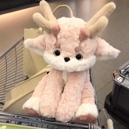 Pink Dragon With Antlers Plushie