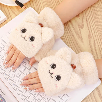 Kawaii Cat Plush Mittens