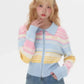 Pastel Rainbow Zip Down Cardigan