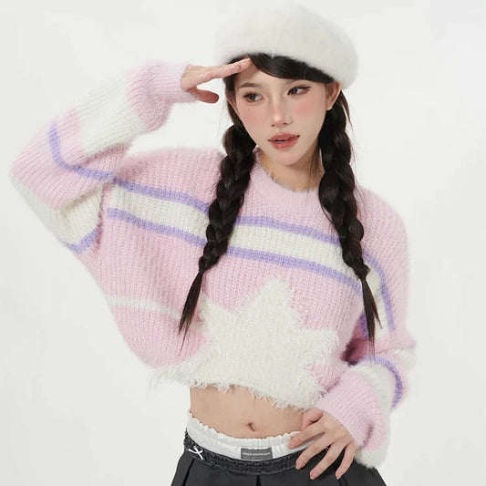 Pink Knit Star Sweater