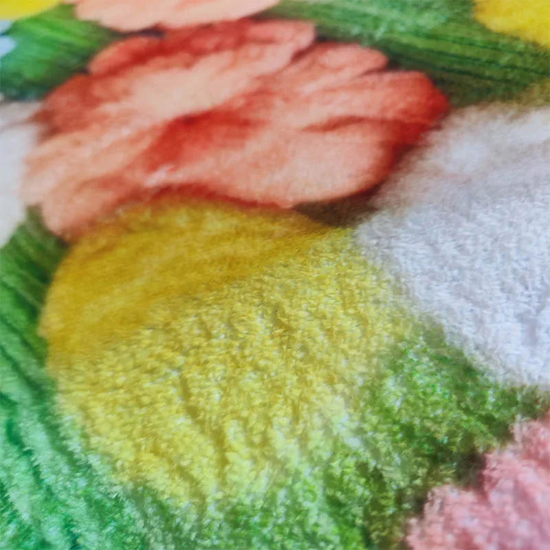 Vibrant Plush Flowers Rug