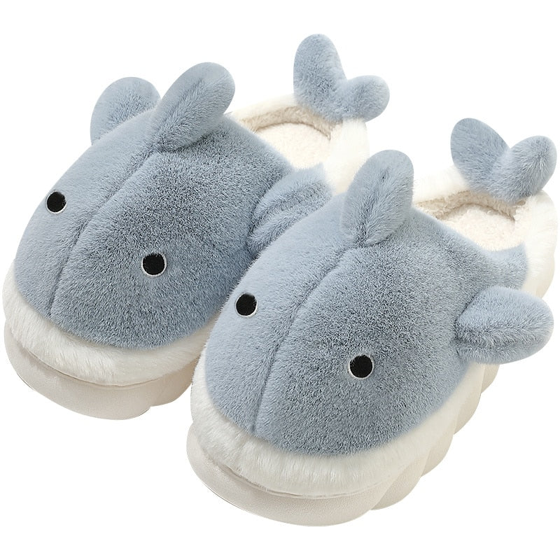 Kawaii Fluffy Shark Slippers